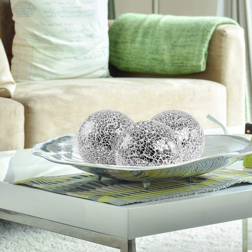 Adore the Decor™ Decorative Mosaic Glass Silver Sphere Orb Ball